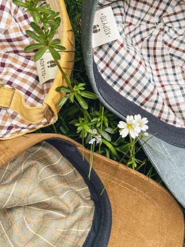 GEKON_zółty, niebieski, karmelowy_100%_bawełna_dad_cap_podszewka.jpg