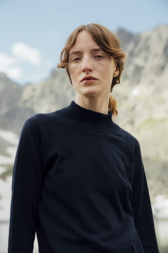 OCELOT RWS - golf - damski sweter 100% wełny merino granatowy women's turtleneck sweater 100% merino wool, navy blue (4).jpg