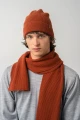 KARIBU KOPYTO RWS - miedziany elegancki pluszowy prążkowany szalik 100% wełny merino - CARIBOU - plush ribbed scarf-GAZELA-czapka-welniana-lekka-caloroczna.jpg