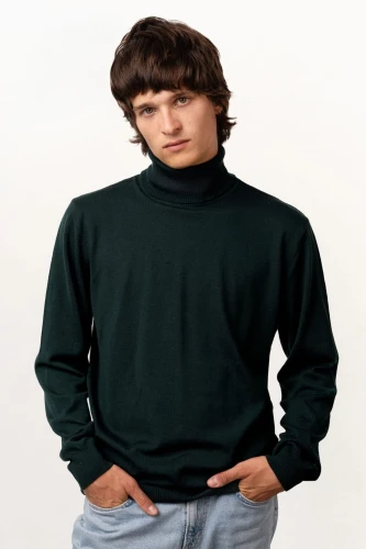 OCELOT RWS KOPYTO - zielony butelkowy męski golf - sweter 100% wełny merino men's turtleneck sweater, bottle green (4).jpg