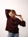 BARIBAL RWS - bluza wełniana oversize - 100% wełny merino bordowy - oversized wool sweatshirt claret4.jpg