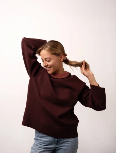 BARIBAL RWS - bluza wełniana oversize - 100% wełny merino bordowy - oversized wool sweatshirt claret4.jpg