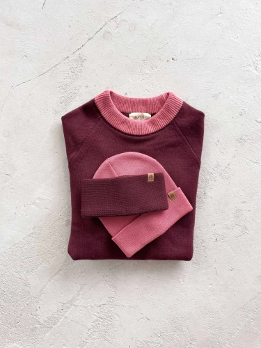 BARIBAL RWS - bluza wełniana oversize - 100% wełny merino bordowy - oversized wool sweatshirt claret5.jpg