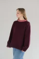 BARIBAL RWS - bluza wełniana oversize - 100% wełny merino bordowy - oversized wool sweatshirt claret3.jpg
