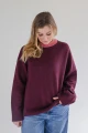 BARIBAL RWS - bluza wełniana oversize - 100% wełny merino bordowy - oversized wool sweatshirt claret2.jpg