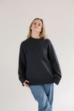 BARIBAL RWS - ołówkowy sweter oversize a la bluza wełniana - 100% wełny merino RWS