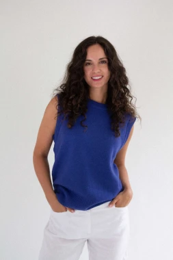 PUMA RWS – cornflower blue lightweight merino wool vest made from 100% ethically sourced RWS-certified wool