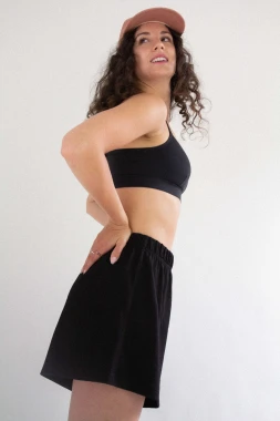 KIWI - black women's shorts - 100% ethical merino wool