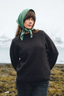 BARIBAL RWS - ciemny brązowy sweter oversize a la bluza wełniana - 100% wełny merino RWS