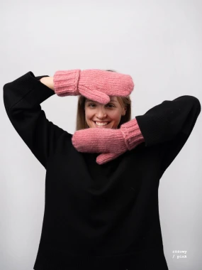 BARN OWLS - plush mittens with 2 fingers