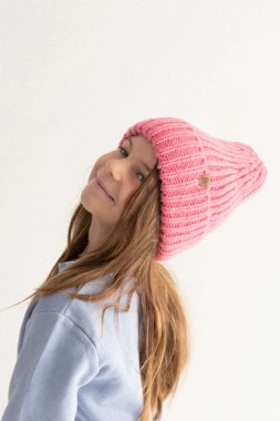 SÓWKA RWS - puchata niegryząca czapka dla dzieci z wełny i bawełny