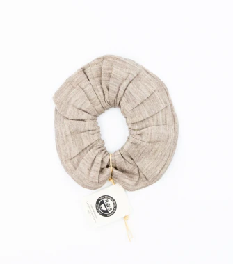 PAPILON RWS - beżowa scrunchie, wełniana gumka do włosów - 100% wełny merino RWS
