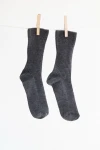 NORKI - grafitowe prążkowane wełniane skarpetki całoroczne  (Rozmiar: 41 - 43)