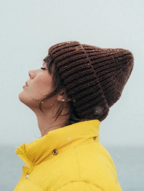 SOWA RWS - duża puchata czapka z etycznej wełny merino i bawełny