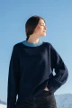 BARIBAL RWS - bluza wełniana oversize - 100% wełny merino granatowy zgaszony niebieski - oversized wool sweatshirt navy blue 1.jpg