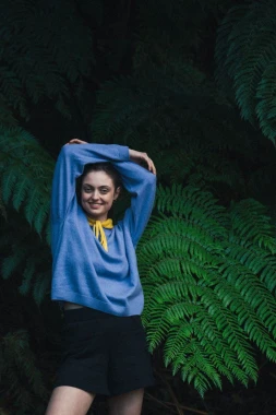 NANDU RWS - czarne damskie dziane krótkie spodenki - szorty z wełny merino i bawełny 