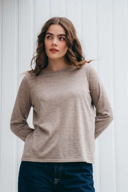 MUNGO RWS - damskI longsleeve, koszulka z długim rękawem z 100% wełny merino RWS