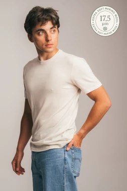 KAMELEON RWS - extra soft - męska koszulka 100% etycznej wełny merino RWS