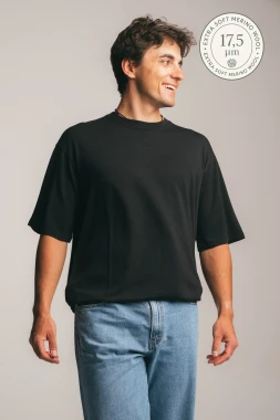 MAKAK - extra soft - męski box t-shirt - koszulka z krótkim rękawem z 100% wełny merino RWS