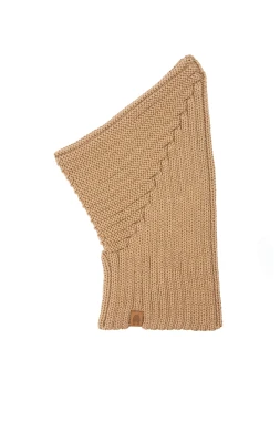 DUDEK RWS outlet - wełniany kapturek dla dzieci prążkowany z 100% etycznej wełny merino RWS