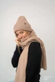 ANTYLOPA KOPYTO RWS - jasny karmel czapka z wysokim ściągaczem w prążki 100% merino - ANTELOPE beanie with a high ribbed cuff light caramel(5).jpg