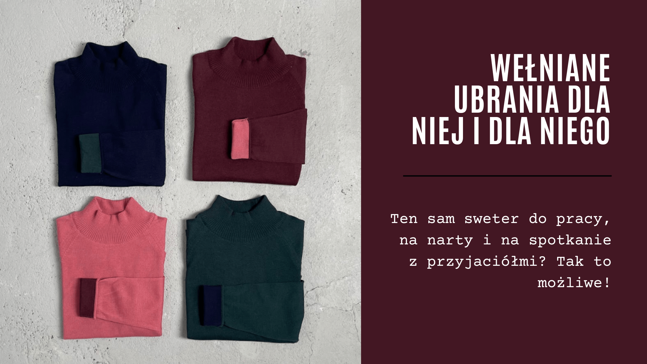 Etyczne wełniane ubrania na narty i do biura - all in one